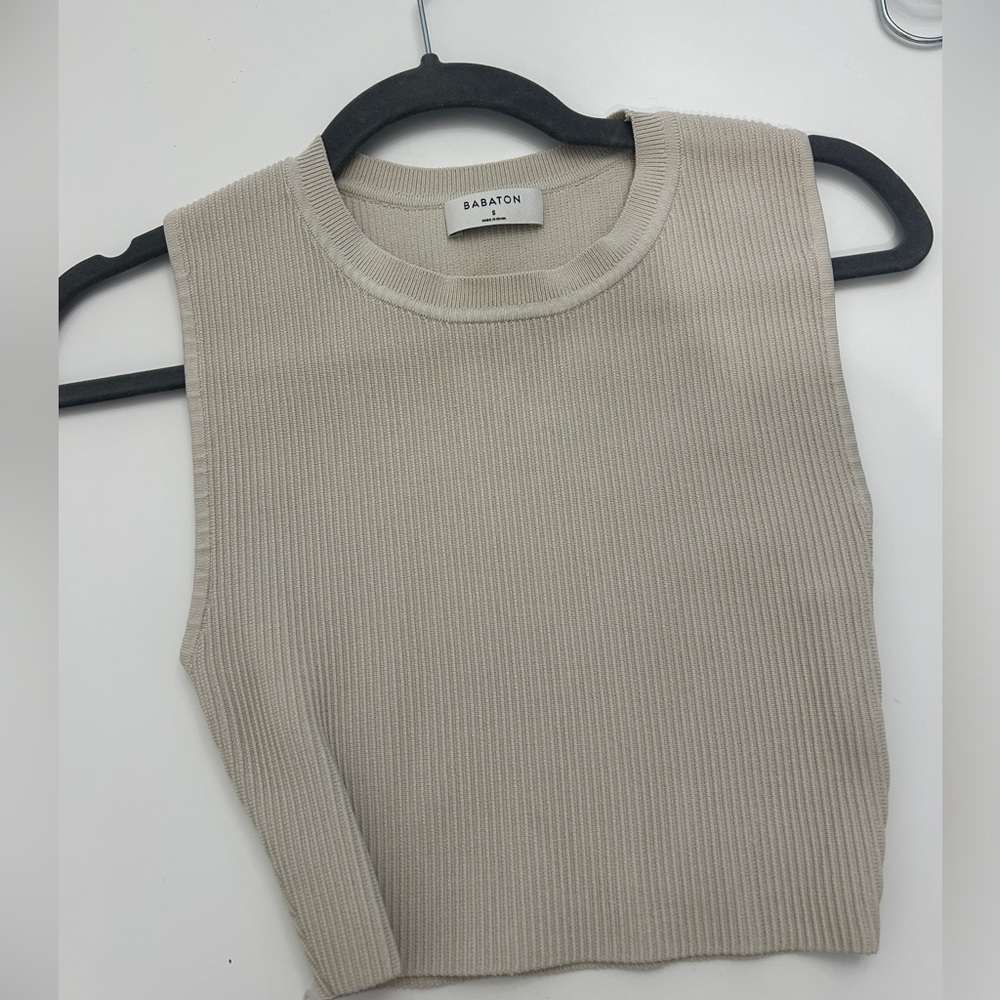 Aritzia Babaton sculpted knit crew neck top